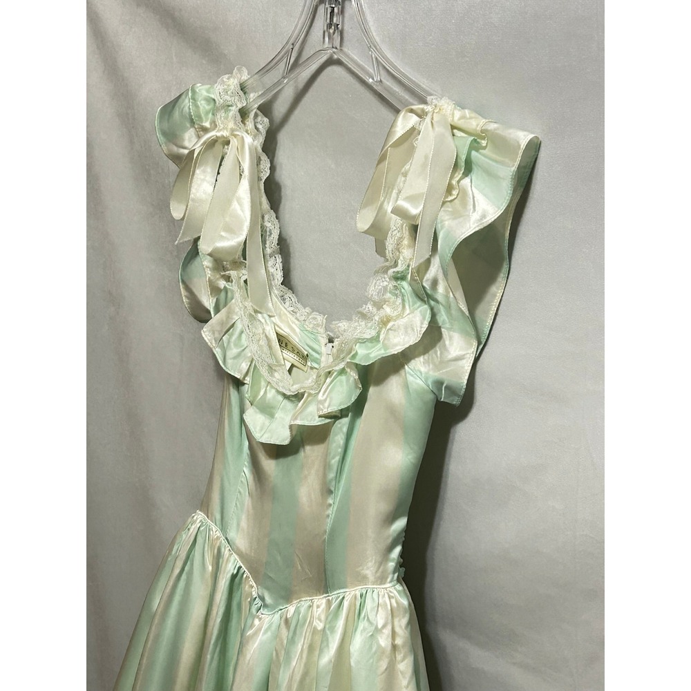 Vintage 1970 Jessica McClintock Gunne Sax Mint Strip Lace Southern Belle Gown 3 - Picture 9 of 16
